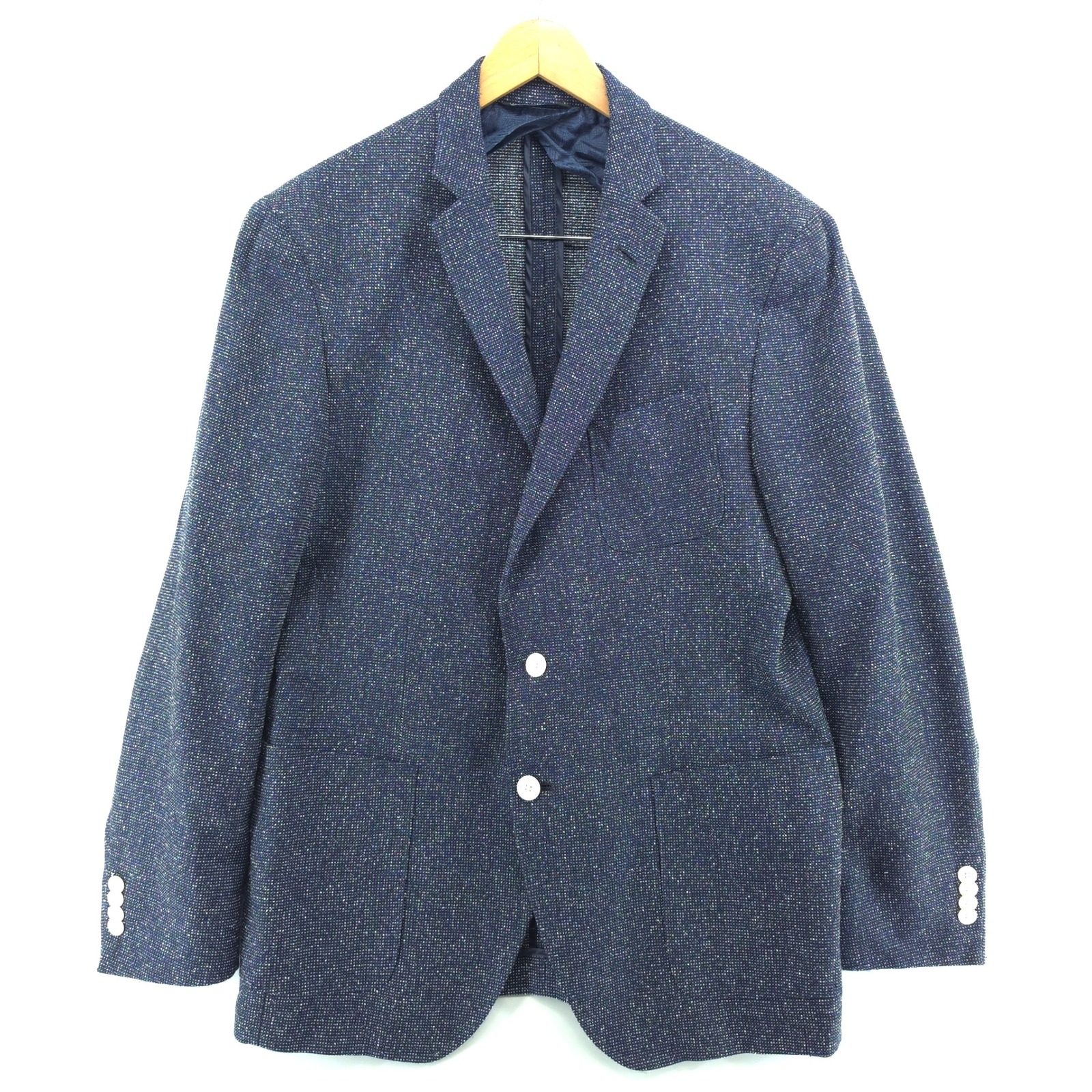 Hugo Boss Men's Blue Gray Textured Sport Coat Blazer 2 Button Half-Lined 40r Est